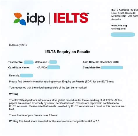 remark ielts idp